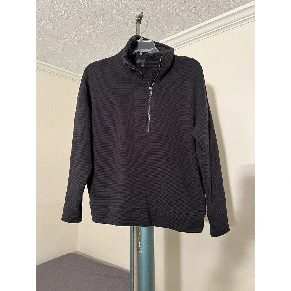 Banana Republic Mens‎ Blue Off-Center Quarter Zip-up Pullover Small